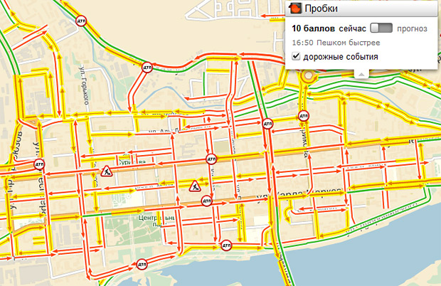 Пробки в красноярске сейчас онлайн карта смотреть