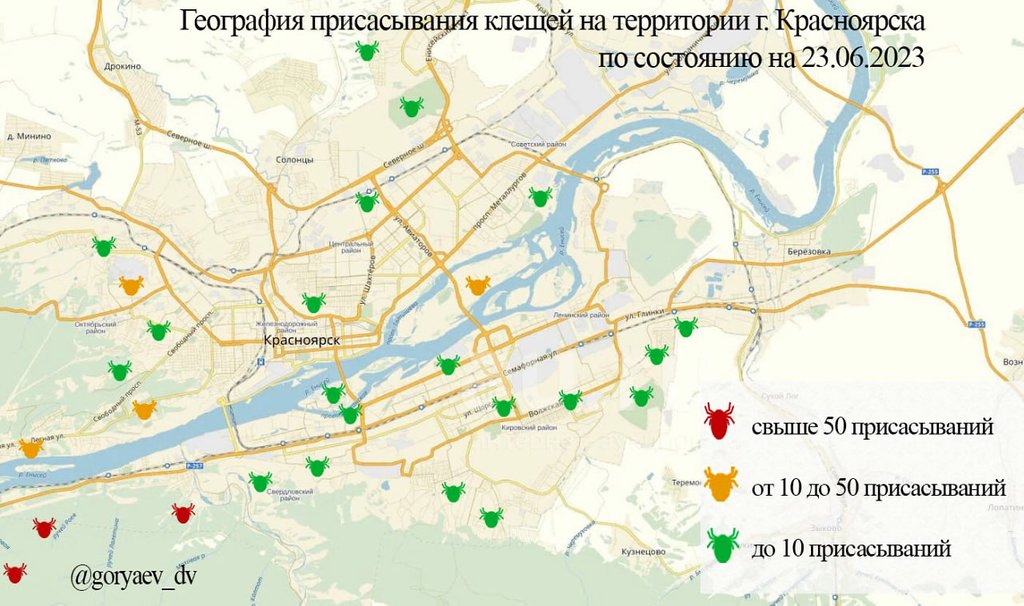 Карта клещевой активности