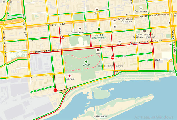 Пробки в красноярске сейчас онлайн карта