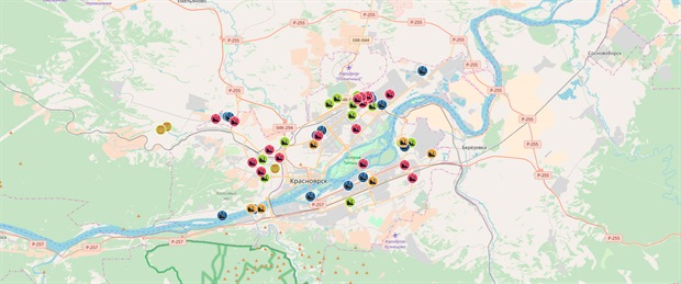 Карта загрязнения красноярского края